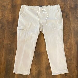 Torrid Pull-On BF Straight Cargo Pants Stone Stretch Twill Size 4 Regular NWT